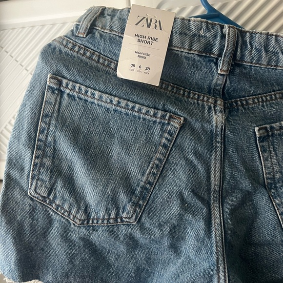 ZARA High Waisted Ripped Shorts